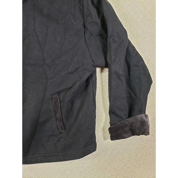 Pacer Jacket Womens Large PL Black Hooded Fleece-Lined Cotton Pockets Full-Zip - Picture 3 of 12